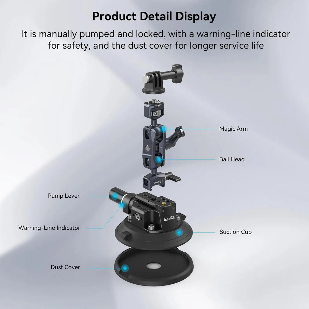 Apolliun Apex 4" Articulated Kinetic Suction Mount