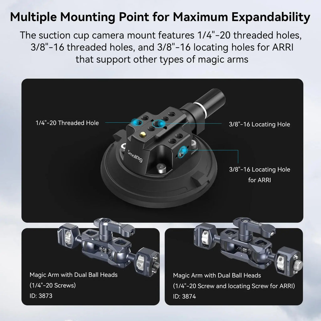 Apolliun Apex 4" Articulated Kinetic Suction Mount