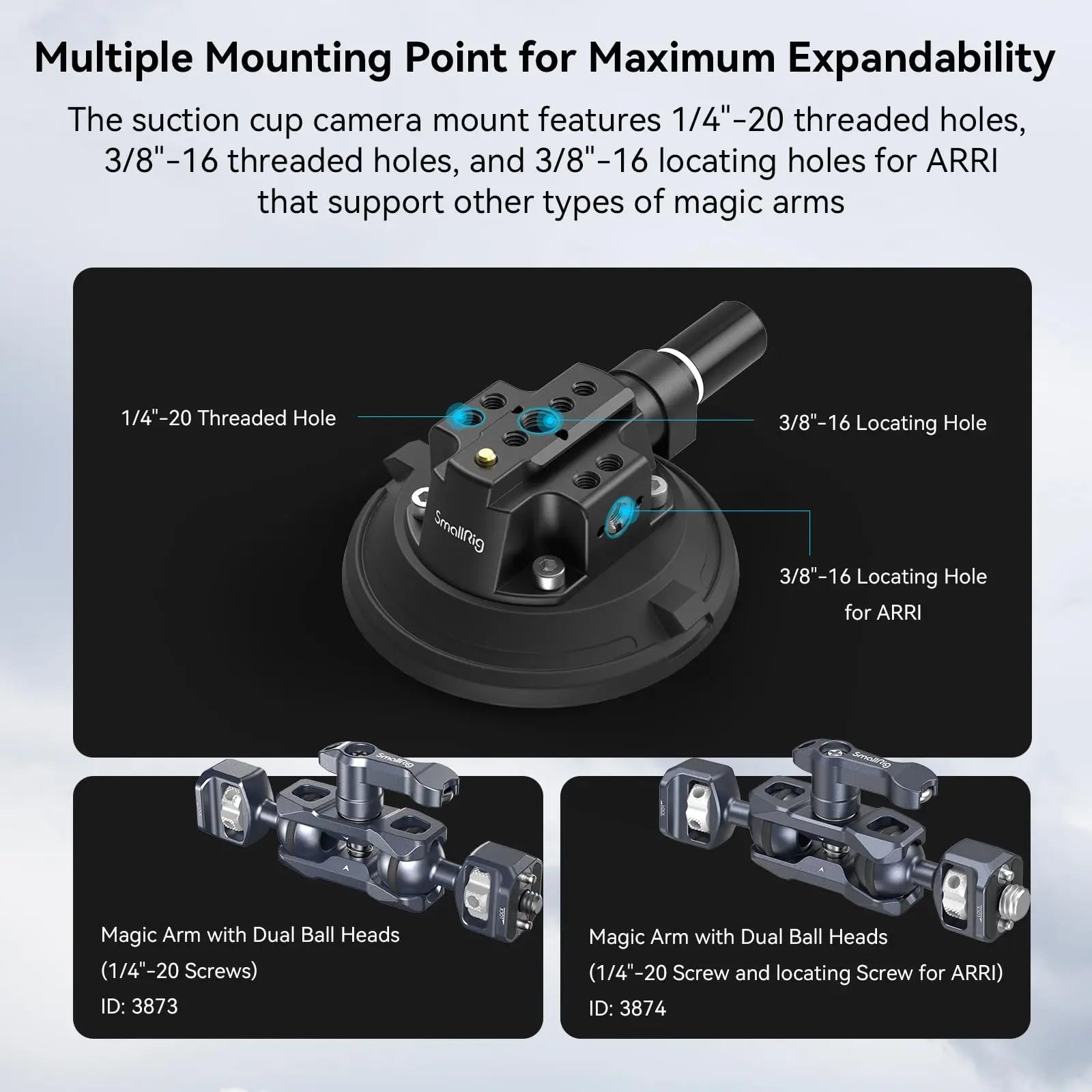 Apolliun Apex 4" Articulated Kinetic Suction Mount