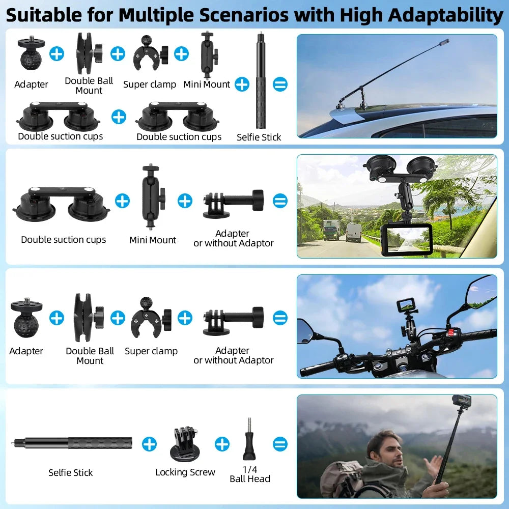 Apex Heavy-Duty Quad-Suction Vehicle Camera Mount