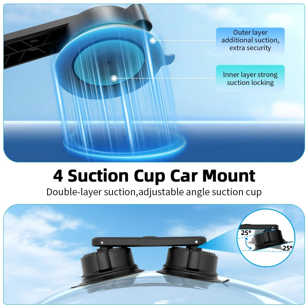 Apex Heavy-Duty Quad-Suction Vehicle Camera Mount