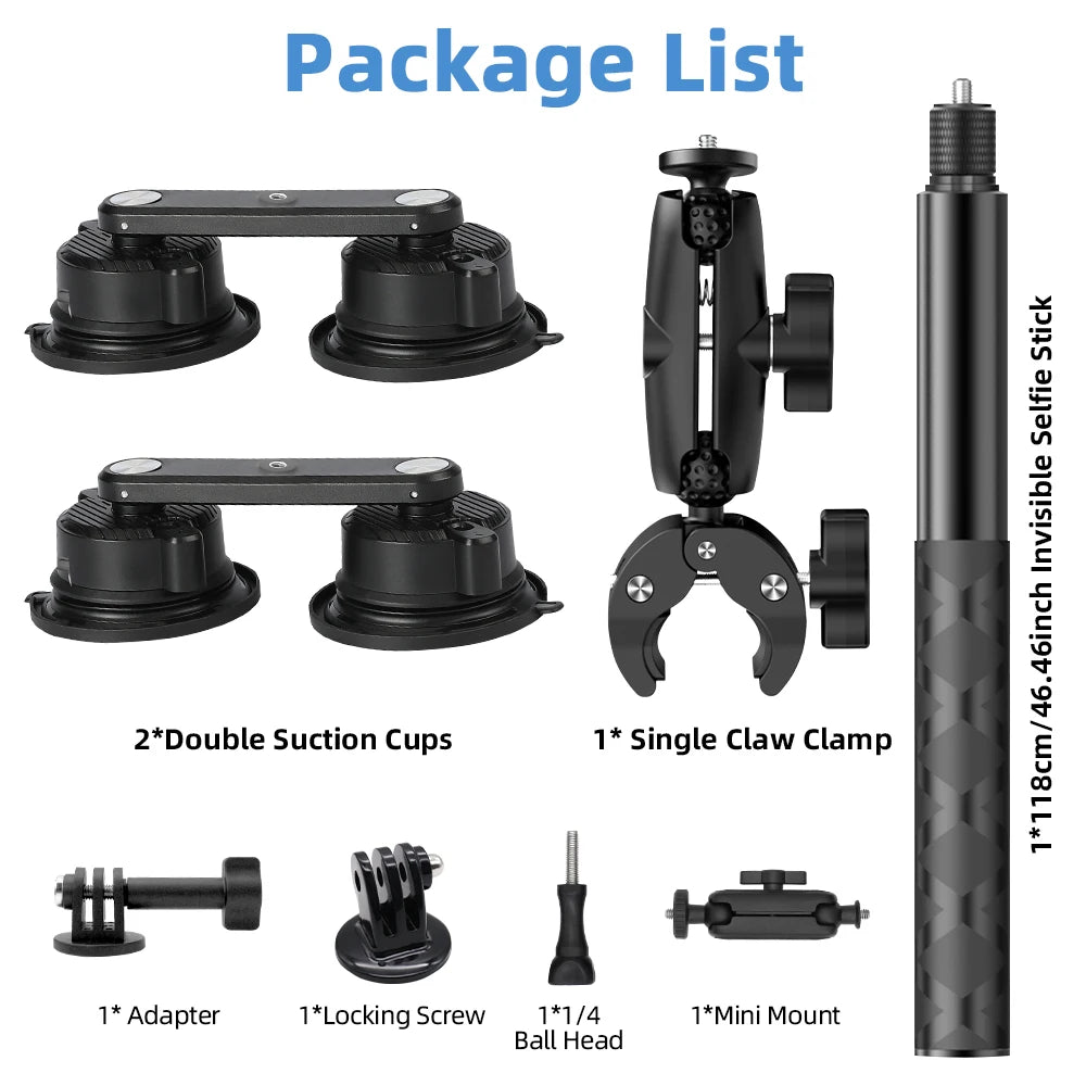Apex Heavy-Duty Quad-Suction Vehicle Camera Mount