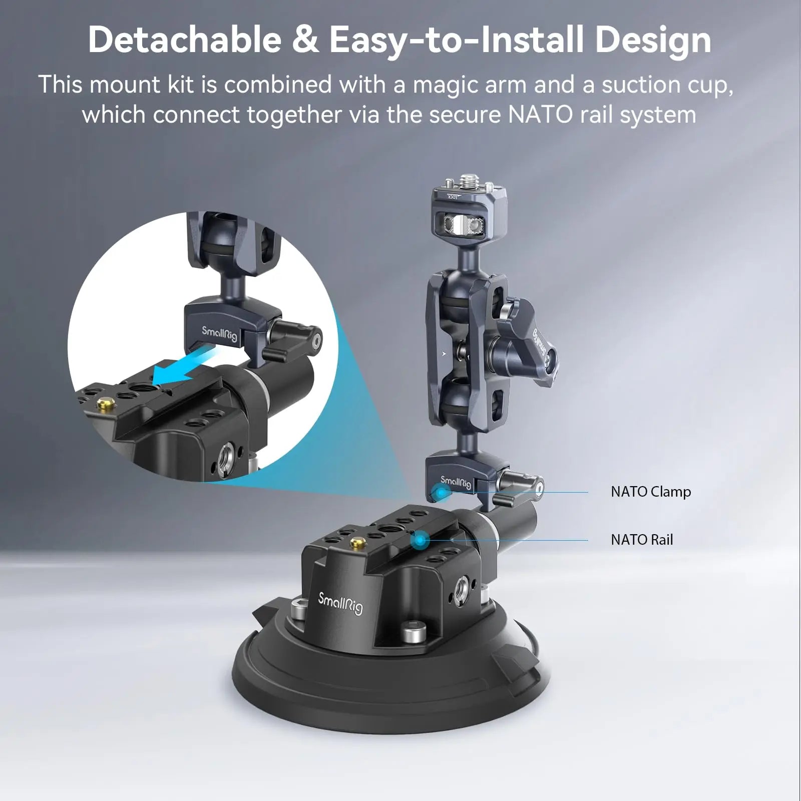 Apolliun Apex 4" Articulated Kinetic Suction Mount